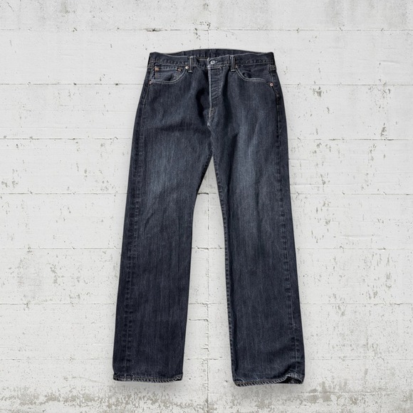Levi's Other - Levis 501 Jeans Men Fits 34x30 Black Button Fly Straight Leg Red Tab Denim Pants